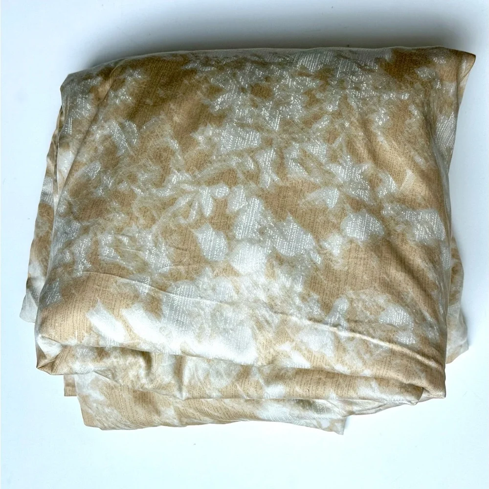 EUC Calvin Klein Duvet Cover, Queen, Satin Cotton, Floral, Peach Orange & Graige